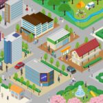 街まるごと1枚のアイソメトリックイラストができるまで｜探索型Webコンテンツの制作事例 - アイソメトリックイラスト制作事務所